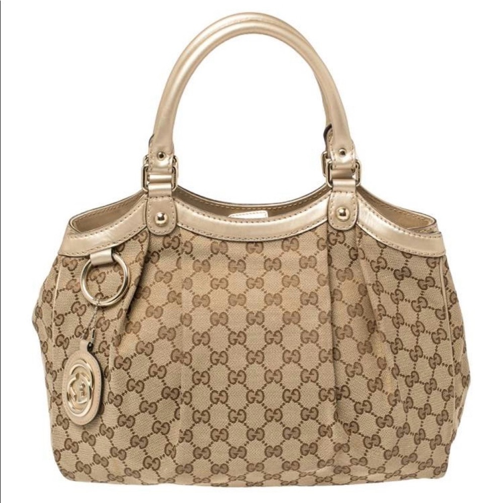 Original Gucci canvas sukey large tote